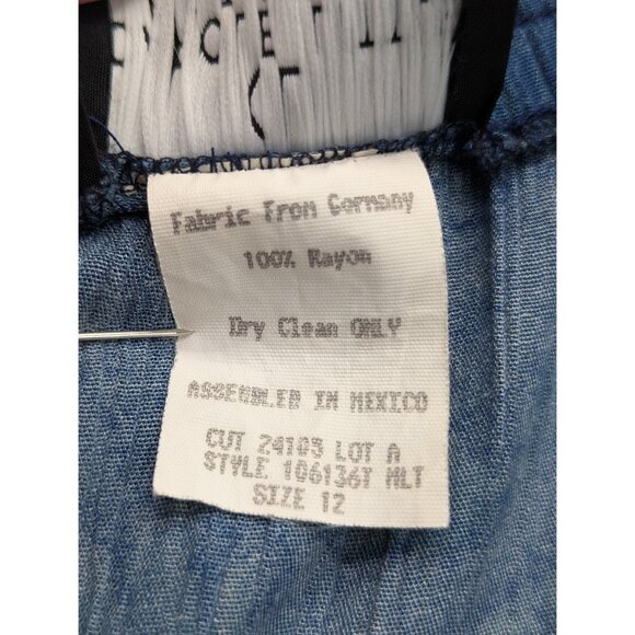 Vintage Carole Little Boho Maxi Skirt Size 12 Western Southwestern Country Blue - Picture 10 of 10